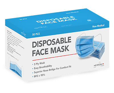 50 Pack Non-Surgical Blue Face Masks